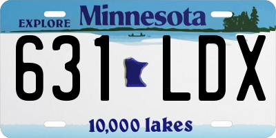 MN license plate 631LDX