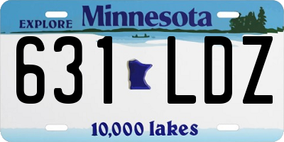 MN license plate 631LDZ