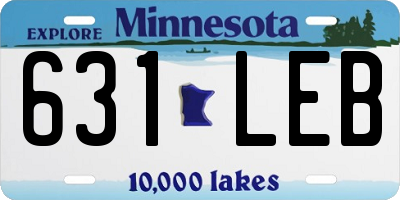 MN license plate 631LEB
