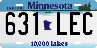MN license plate 631LEC