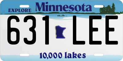 MN license plate 631LEE