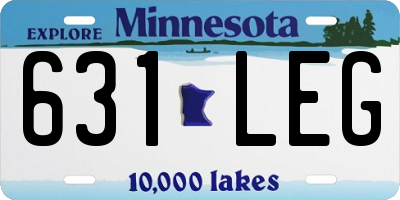 MN license plate 631LEG
