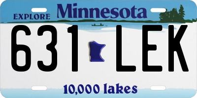 MN license plate 631LEK