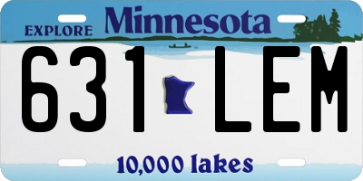 MN license plate 631LEM
