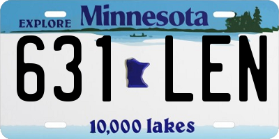 MN license plate 631LEN
