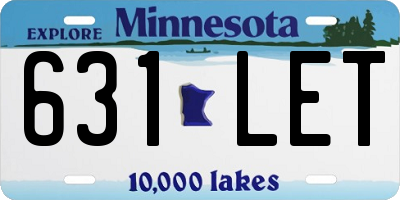 MN license plate 631LET