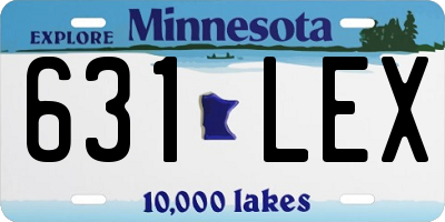 MN license plate 631LEX