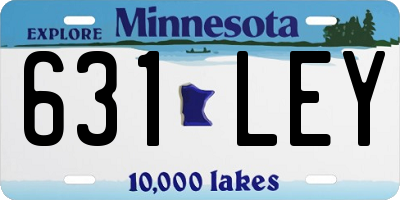 MN license plate 631LEY
