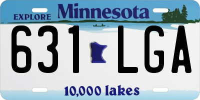 MN license plate 631LGA