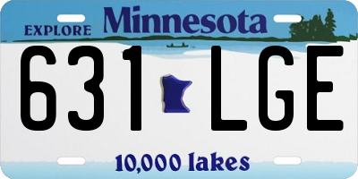 MN license plate 631LGE