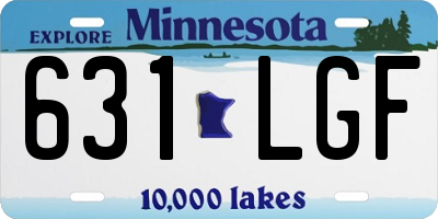 MN license plate 631LGF