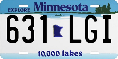 MN license plate 631LGI