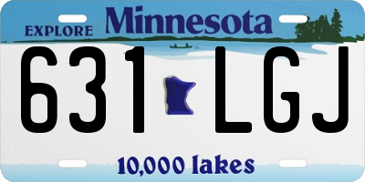 MN license plate 631LGJ
