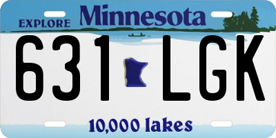 MN license plate 631LGK