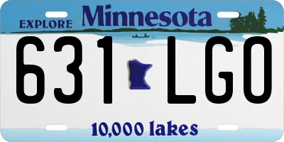 MN license plate 631LGO