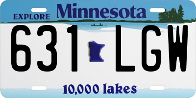 MN license plate 631LGW