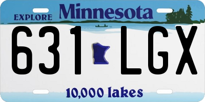 MN license plate 631LGX