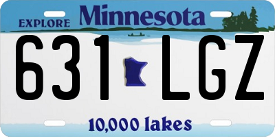 MN license plate 631LGZ