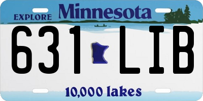 MN license plate 631LIB