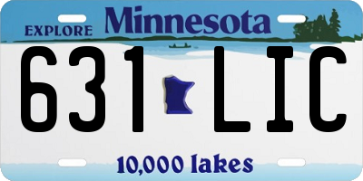 MN license plate 631LIC