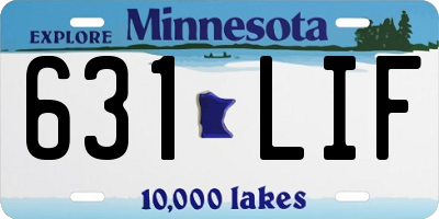 MN license plate 631LIF