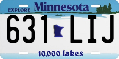 MN license plate 631LIJ