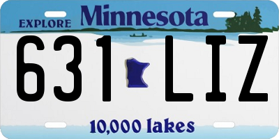 MN license plate 631LIZ