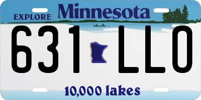 MN license plate 631LLO