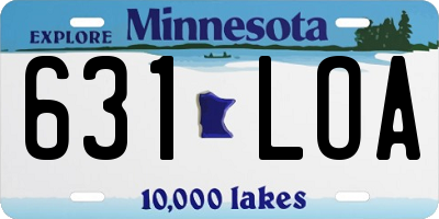 MN license plate 631LOA