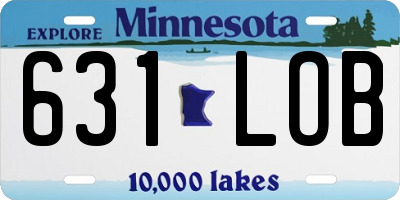MN license plate 631LOB
