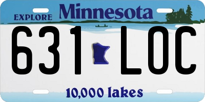 MN license plate 631LOC