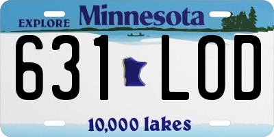 MN license plate 631LOD