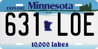 MN license plate 631LOE