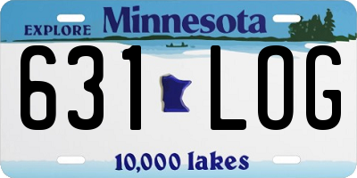 MN license plate 631LOG