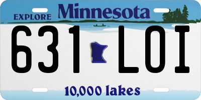 MN license plate 631LOI