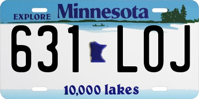 MN license plate 631LOJ
