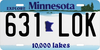 MN license plate 631LOK
