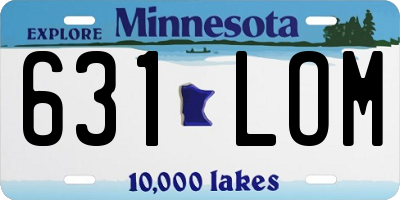 MN license plate 631LOM