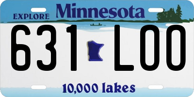 MN license plate 631LOO