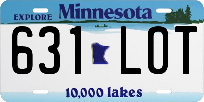MN license plate 631LOT