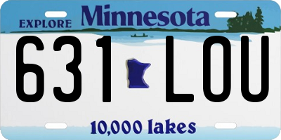 MN license plate 631LOU