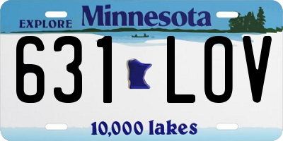 MN license plate 631LOV