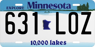 MN license plate 631LOZ