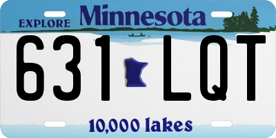 MN license plate 631LQT