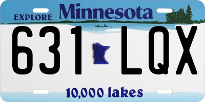 MN license plate 631LQX