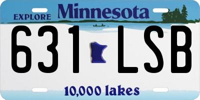 MN license plate 631LSB
