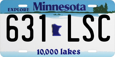 MN license plate 631LSC