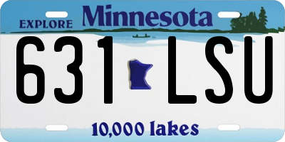 MN license plate 631LSU