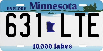 MN license plate 631LTE