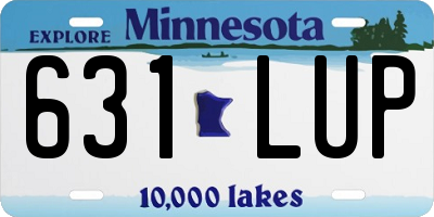 MN license plate 631LUP